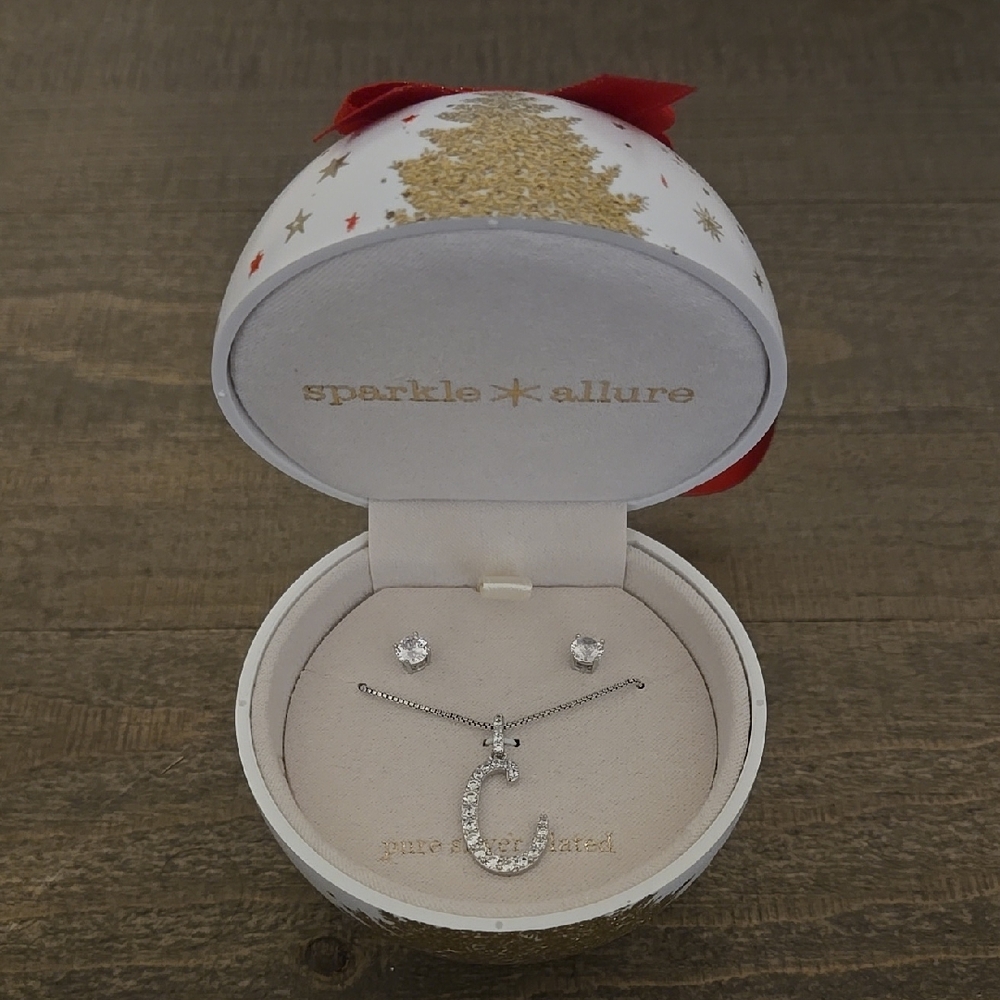 Silver Necklace and Earring Set